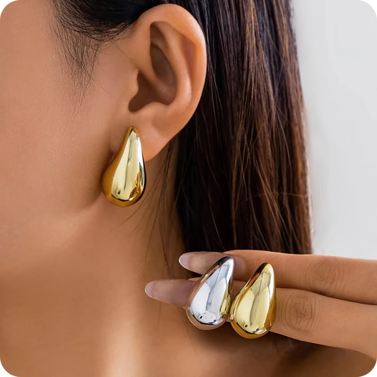Pendientes Gota de Agua Dorados