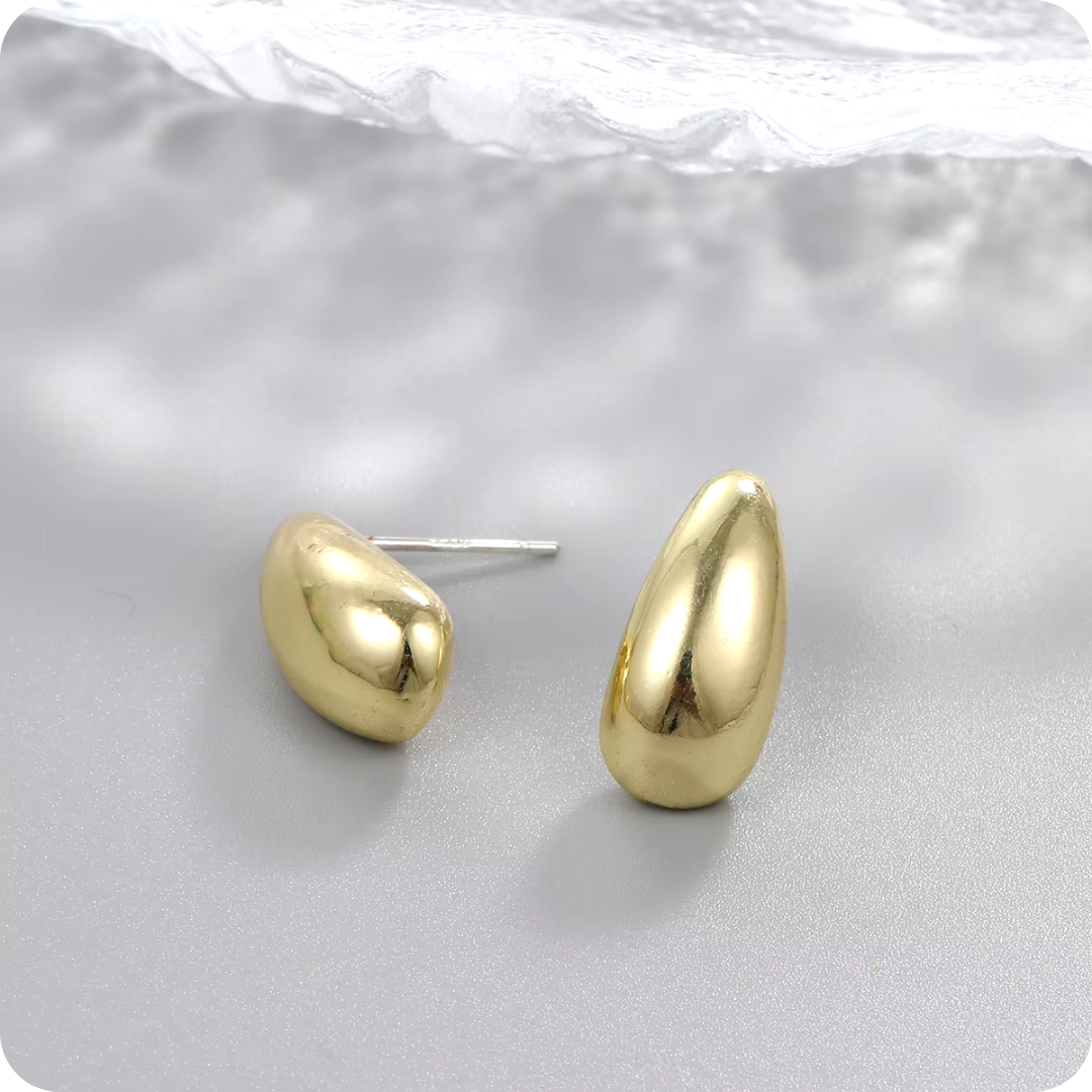 Pendientes Gota de Agua Dorados