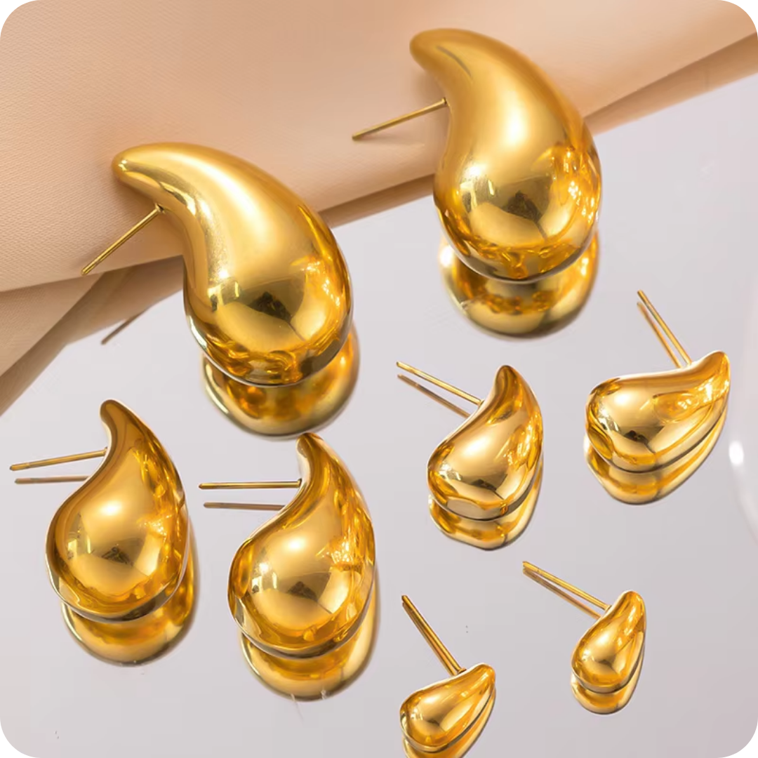 Pendientes Gota de Agua Dorados
