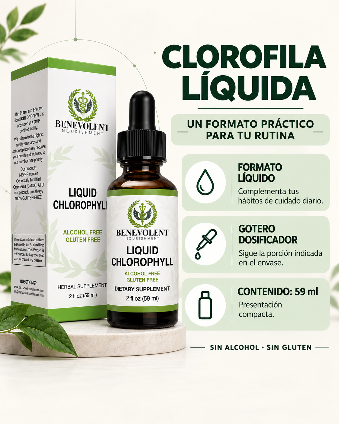 Clorofila en gotas