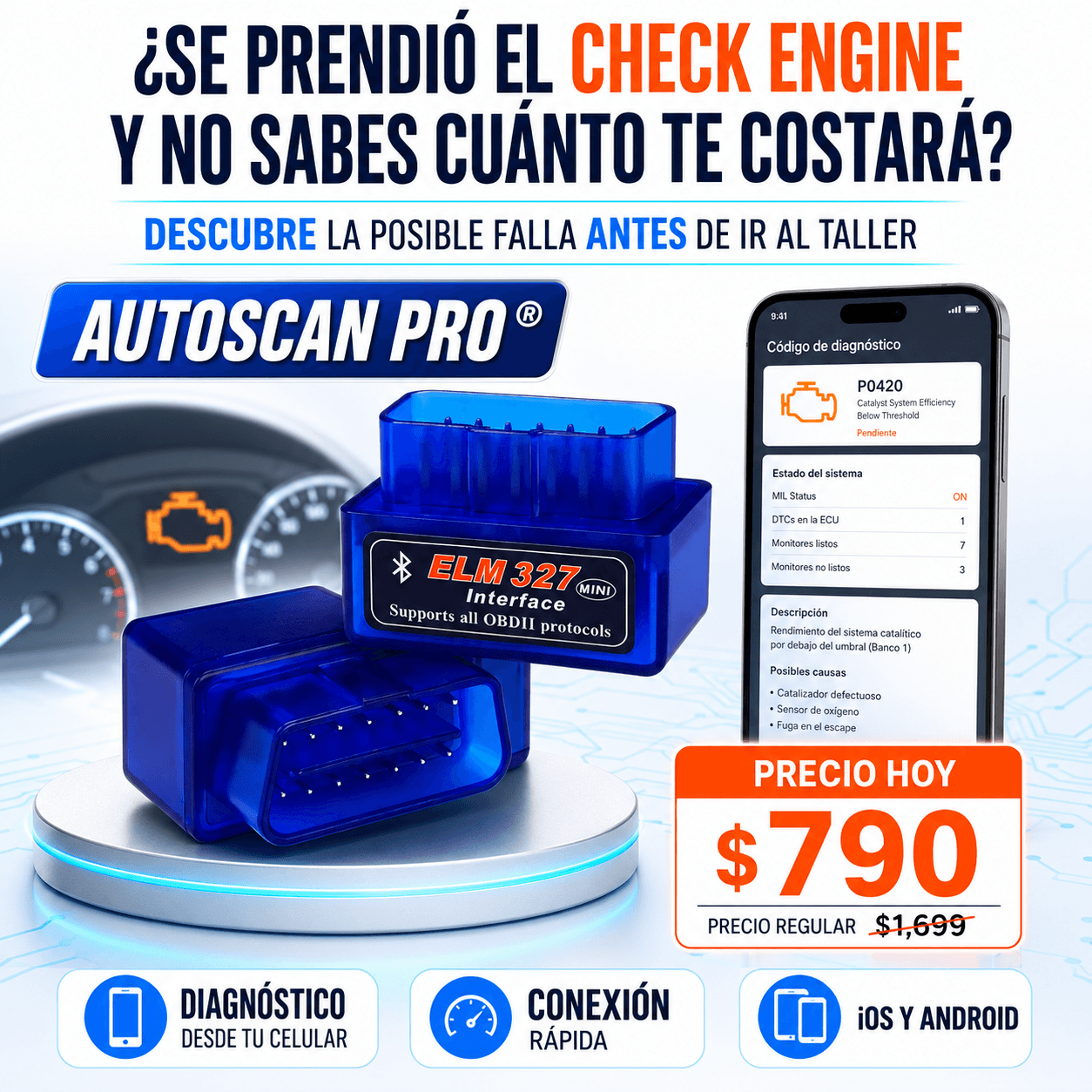 AutoScan Pro® - Escáner OBD2