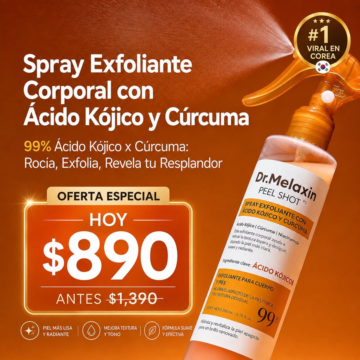 Dr. Melaxin Spray Exfoliante Corporal