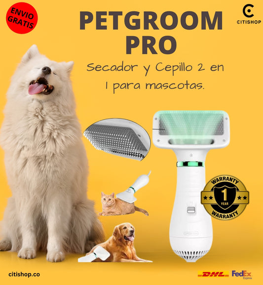 PetGroom Pro: Secador y Cepillo 2 en 1 para Mascotas