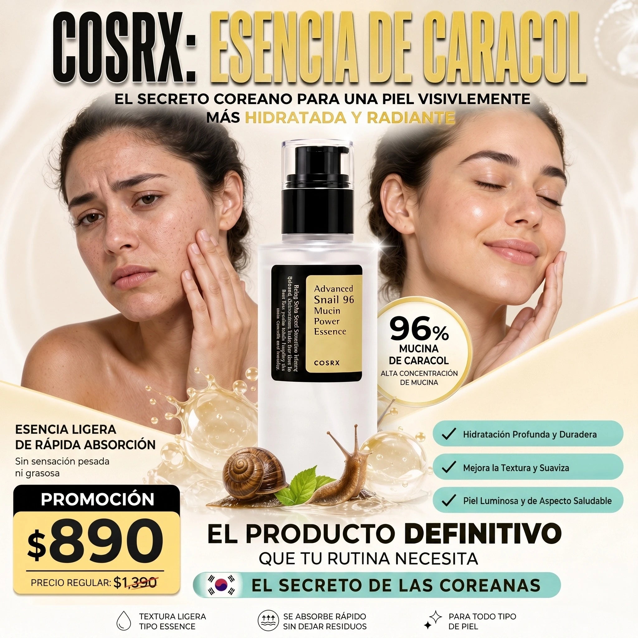 Tratamiento Coreano de Esencia de Caracol